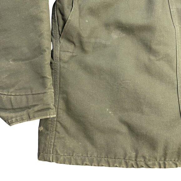 Vintage Carhartt CB104 Olive Green 50 USA 2X Work chore Jacket Blanket Lined Coa - Picture 13 of 16